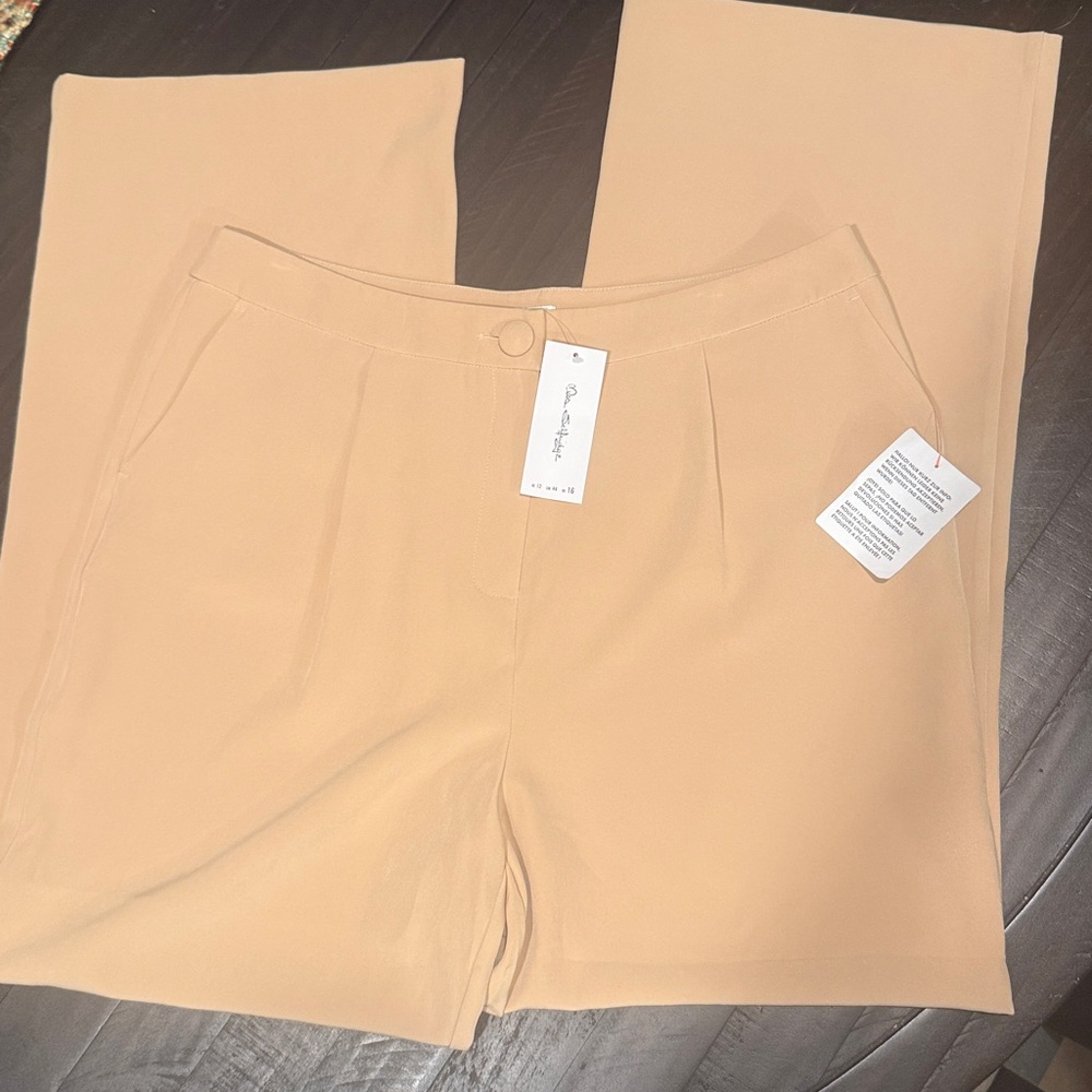 Miss Selfridge Tan Wide Leg Trousers NWT